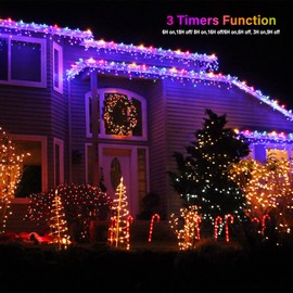 Icicle Lights Outdoor, 40Ft. 432 LED Color Changing Christmas Lights with 81 Drops, Dimmable Twinkle Fairy Lights with Remote and Timer, Christmas Lights for House, Warm and Multicolor