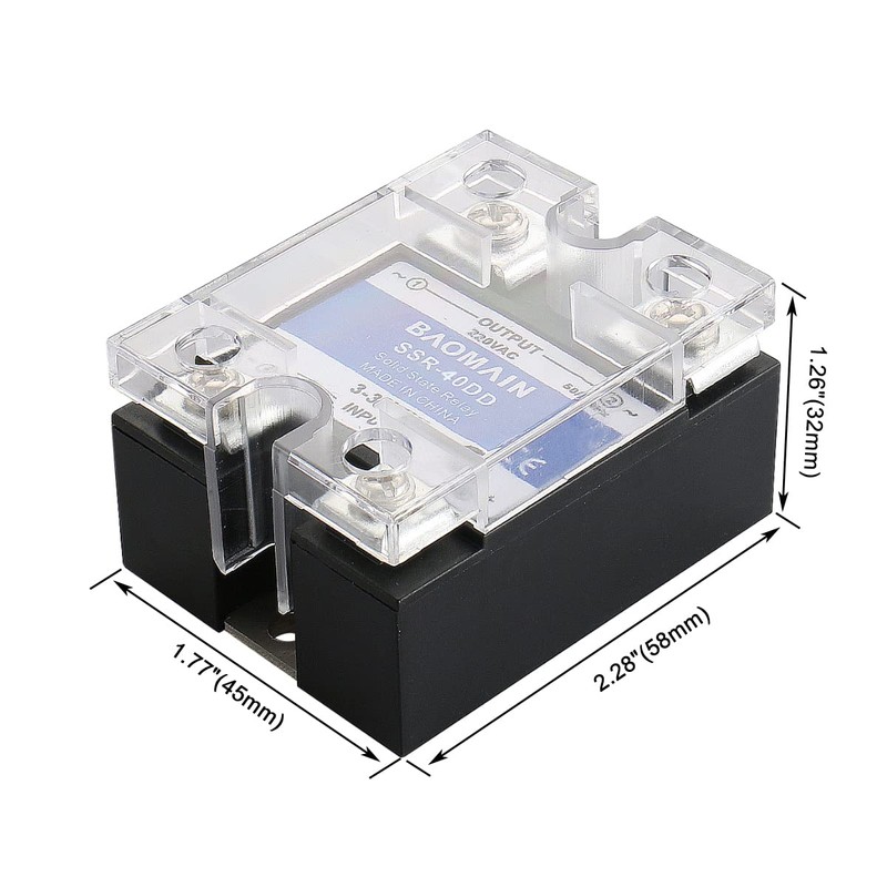 Baomain SSR-40DD 40A Signal Phase DC Solid State Relay DC