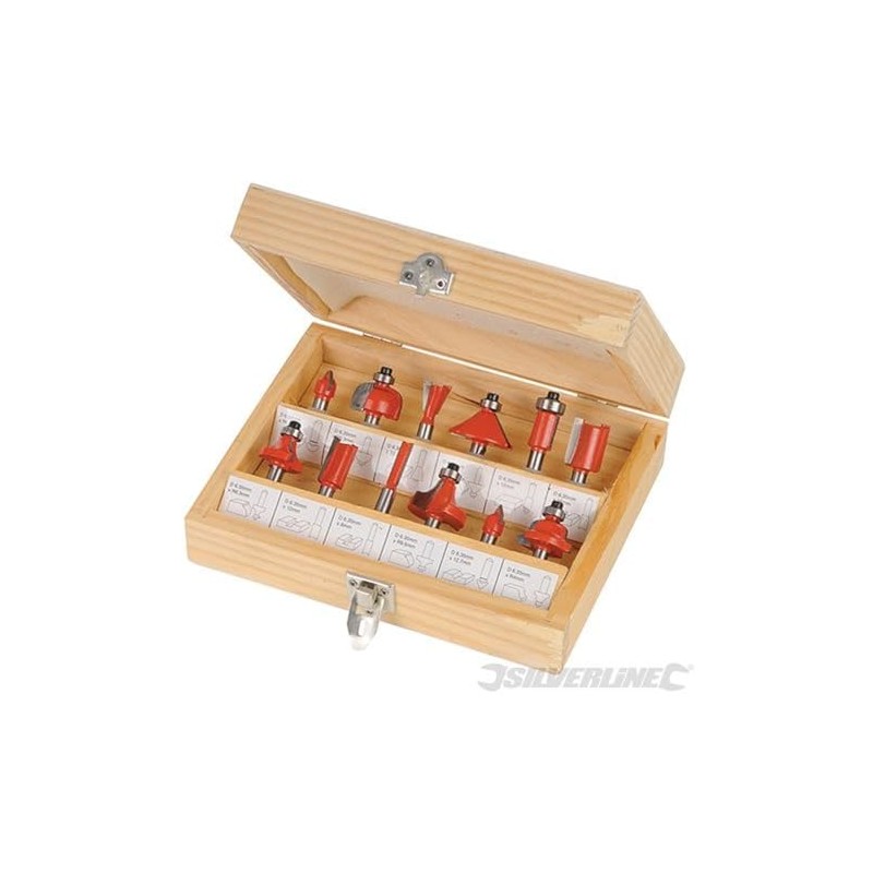 Silverline 251678 8 mm TCT Router Bit Set 12pce 8