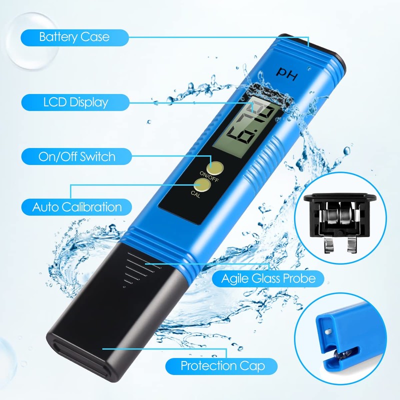 PH Meter, 0.01 High Accuracy Pocket Size with 0-14 PH
