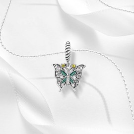 BEEUVIP Women's Life of Animals Charm Pendant for Bracelet 925 Sterling Silver Birthstone Charms Beads Fits Bracelet, Silver, Cubic Zirconia