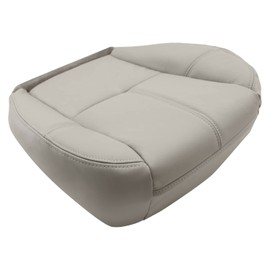 NLQR Driver Side or Passenger Side Bottom Seat Cover Leather Gray Fit for Chevy Silverado Tahoe Suburban Avalanche Sierra Yukon 1500 2500 3500 2007 2008 2009 2010 2011 2012 2013 2014