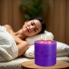 Extra Large 3 Wick Purple Pillar Candle, 6" x 6",