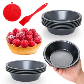 Quyimy 12 Pack Mini Pie Pans, 5 Inch Mini Pie Tins Reusable Round Small Pie Pans, Carbon Steel Mini Tart Pan Nonstick Round Small Pie Tins for Baking Dessert, Fruit Pie and Meat Pie