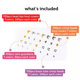 Incraftables Crimp Beads, Covers, Tubes, Crimping Knot & Wire Guardians 2100pcs