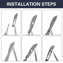 JINGHANGER 2pcs Scalpel Handle # 3, Stainless Steel Scalpel Knife Handle, Lightweight and Durable, Fits Surgical Blades No. 10, 11, 12, 15 for Laboratory Hospital Home Use (#3)