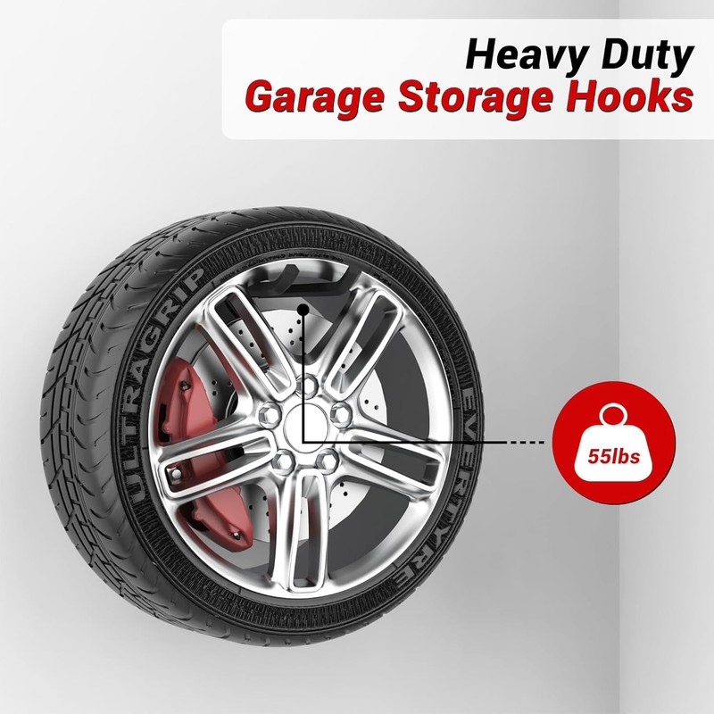 Ultrawall Garage Storage Hooks, Heavy Duty Steel Tool Organizer, 12.4
