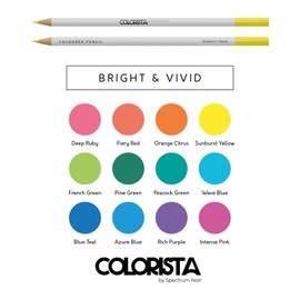 Spectrum Noir Colorista Coloured Pencils-Pack of 12-Bright & Vivid, Multicolour, one Size