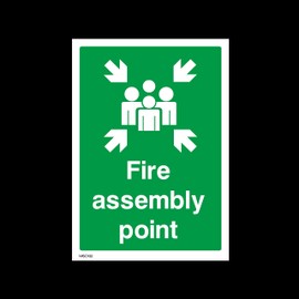 Fire Assembly Point Plastic Sign with 4 Pre-Drilled Holes (MISC132) - No Parking, Private Property, Access, Disabled Parking, Vehicle, Warning