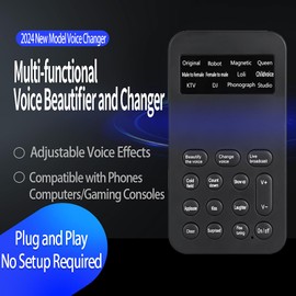 Voice Changer, Portable Sound Card Set, Equipped with a Converter and Headphones, can be Used to Change Voices and Sing, Suitable for Mobile Phones, Computers, Gaming, Live Streaming, and podcasts.