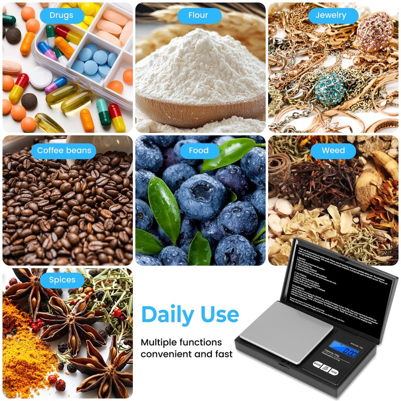 Oderra 700g/0,01g Bilancia Precisione Tascabile LCD