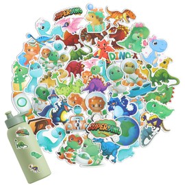 KINGTLE 100PCS Pegatinas para Niños,Calcomanías Impermeables,Pegatinas Kawaii Decorativas para Laptop, Botella de Agua Teléfonos Guitarras (Dinosaurio verde)