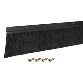 uxcell Door Brush Bottom Sweep H-Shape Aluminum Alloy Base with 3.5-inch PP Brush for Home, Industrial (35-inch L, Black)