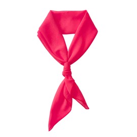 Lastclream Chiffon Square Neck Scarves for Women Handkerchief Retro Satin Ribbon Scarf for Hair Wrapping at Night 26" (Hot Pink)