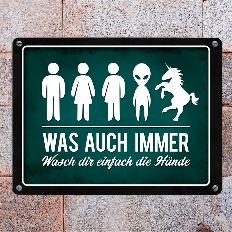Wasch dir einfach die Hände Metal Sign Toilet Hygiene Toilet