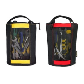 MELOTOUGH Fastener Bag Utility Canvas Zipper Tool Bag Heavy Duty Mesh Window, Hanging Grommets