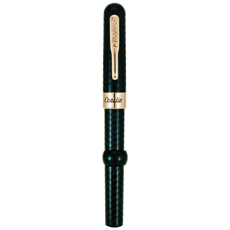Conklin Mark Twain Crescent Fountain Pen, Black Chased with Rose