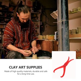 Bent Leg Caliper Plastic Clay Measuring Pottery Tool Clay Sculpture Ceramic Tool for Carving Sculpture Modeling 6inch Red