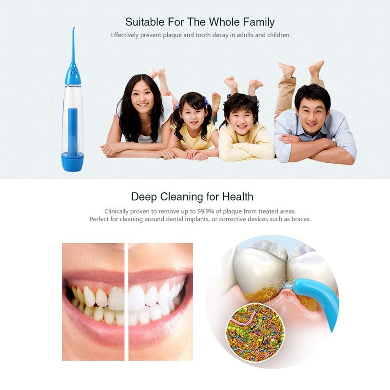 Portable Manual Water Dental Flosser – Non-Electric, Cordless Oral Irrigator