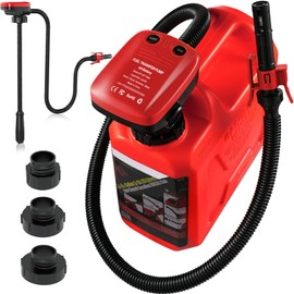 Wodli Gas Pump for Gas Can with Auto Shut Off Nozzle, 42-inch Hose AA Battery Powered Gas Can Pump, Electric Fuel Transfer Pump with 3 Adapters, Gas Pump Ideal for Gasoline, Diesel, Kerosene Transfer