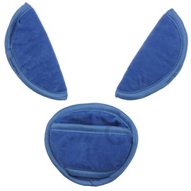 Universal Belts Pads Shoulder Strap and Crotch Fits Most car seat Straps (Blue)