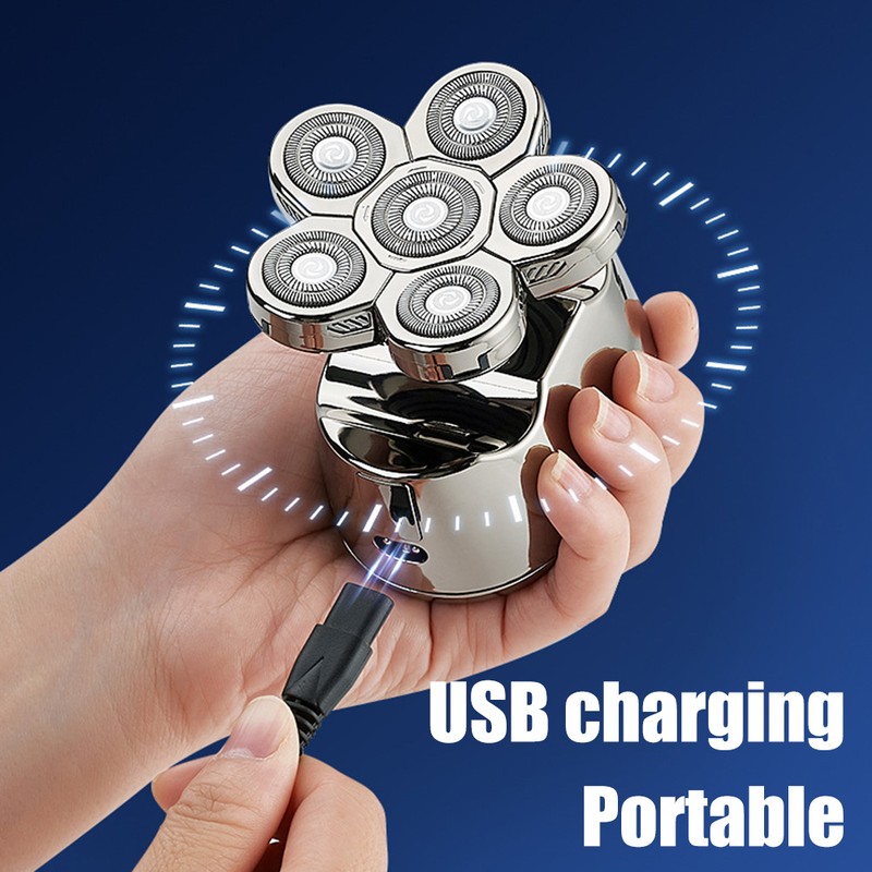 6D Floating Rotary Razor Men's Electric Head Shaver USB Rechargeable