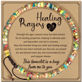 ZOKCC Cheer Up Bracelets Gifts for Women - Healing Natural Stone Bracelets - Inspirational Friendship Gifts for Women Friend Sister Bestie BFF