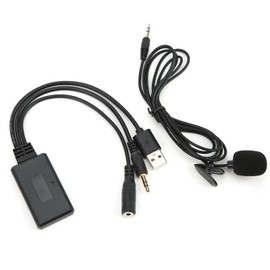Car Bluetooth AUX Module, Bluetooth 5.0 AUX Cable Adapter with Microphone Hands-Free Call Replacement for Mondeo