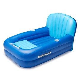 SOLSTICE Inflatable Pool Lounger Float for Relaxation – Raft for Group Pool, Beach & Lake Use, Cooler Couch, Blue
