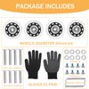 Luggage Suitcase Replacement Wheels 1.77" Diameter 4 Pcs 0.71" Thickness