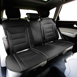 FH Group PU208GRAY013 Universal Fit Futuristic Leatherette Rear Set Gray Automotive Seat Cushions fits Most Cars, SUVs, Trucks and Vans