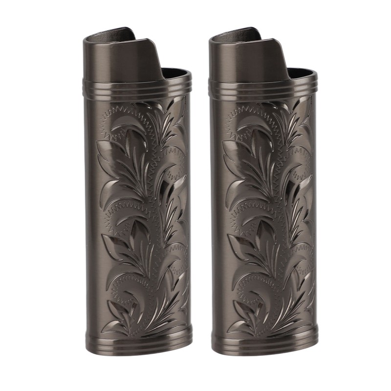2PCS Torch Lighter Case Vintage Zinc Alloy Eye Catching Long