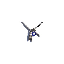 Zurlcdye Italian Horn Necklace for Women Gold Silver Cross Evil Eye Dainty Charm Chain Cute Pendant Statement Chunky Necklace Trendy Birthday Jewelry Accessories Gifts