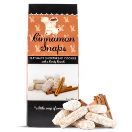 Flathau’s Fine Foods, Gourmet Shortbread Cookies, Handcrafted All Natural Artisan Bites, Southern-Baked Sweet Snaps with a Buttery Finish (Cinnamon Snaps, 8oz)
