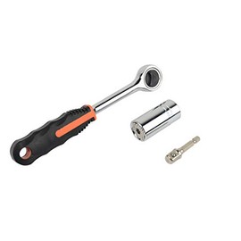 Brüder Mannesmann M00190 Universal Socket Spanner Insert 7-19 mm with Adaptor and Reversible Ratchet