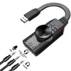 USB Sound Card Adapter 7.1 Channel Mute Button Volume Control