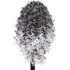 Xiaofeng Spring Curly Ponytail Hairpiece Ombre Black to White Drawstring