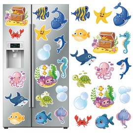 16 Pieces Cruise Door Decorations Magnetic Cute Sea Animal Cruise Magnet Decor Ocean Animal Car Magnets Ocean Themed Cruise Ship Door Magnets for Carnival Cabin Refrigerator Fridge Door