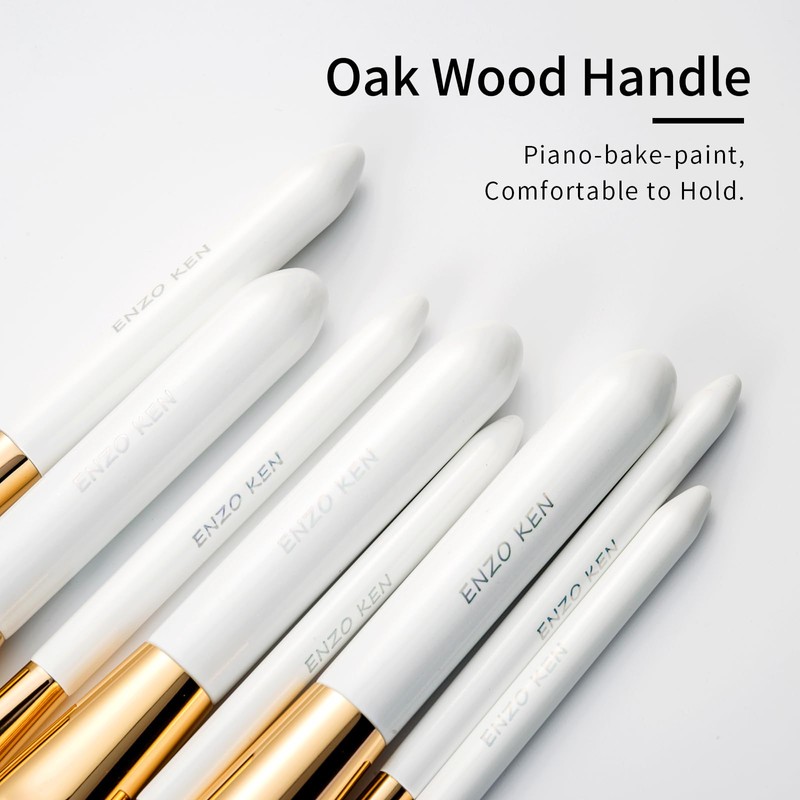 Luxury Enzo Ken Natural Black Goat Hair Makeup Brush Set