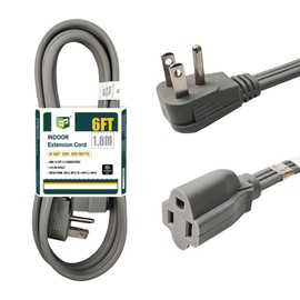 EP 6 Ft Heavy Duty Appliance Extension Cord - 14 Gauge 3 Prong Grounded Cable Wire, Ideal for Air Conditioners, Refrigerators, Microwaves, Washing Machines & More - Indoor Use, Gray