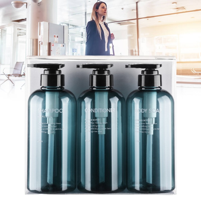 3PCS 300ml/500ml Press Liquid Soap Dispenser Reusable and Refillable Shampoo