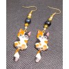 Coquette Spotted Coquette Cat Dangle Earrings (Black)