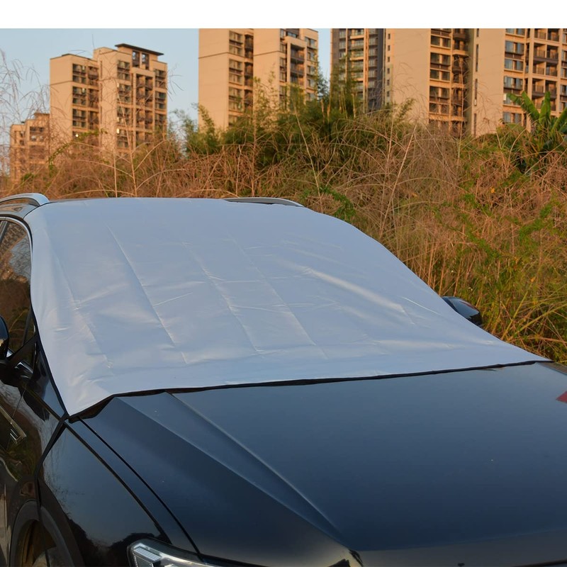 LINFEN Car Windshield Cover, Brushed Back, Durable, Ultra Thick, Protection,