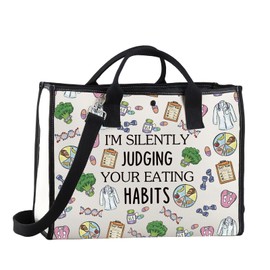 TSOTMO Dietitian Thank You Gift Medical Shoulder Bag I'm Silently Judging Your Eating Habits Tote Bag (Habits Tote)