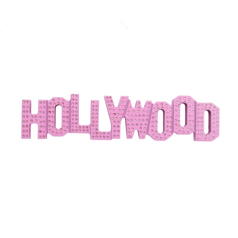 Smith Novelty Hollywood Sign Replica - Wood (12 Inch, Pink