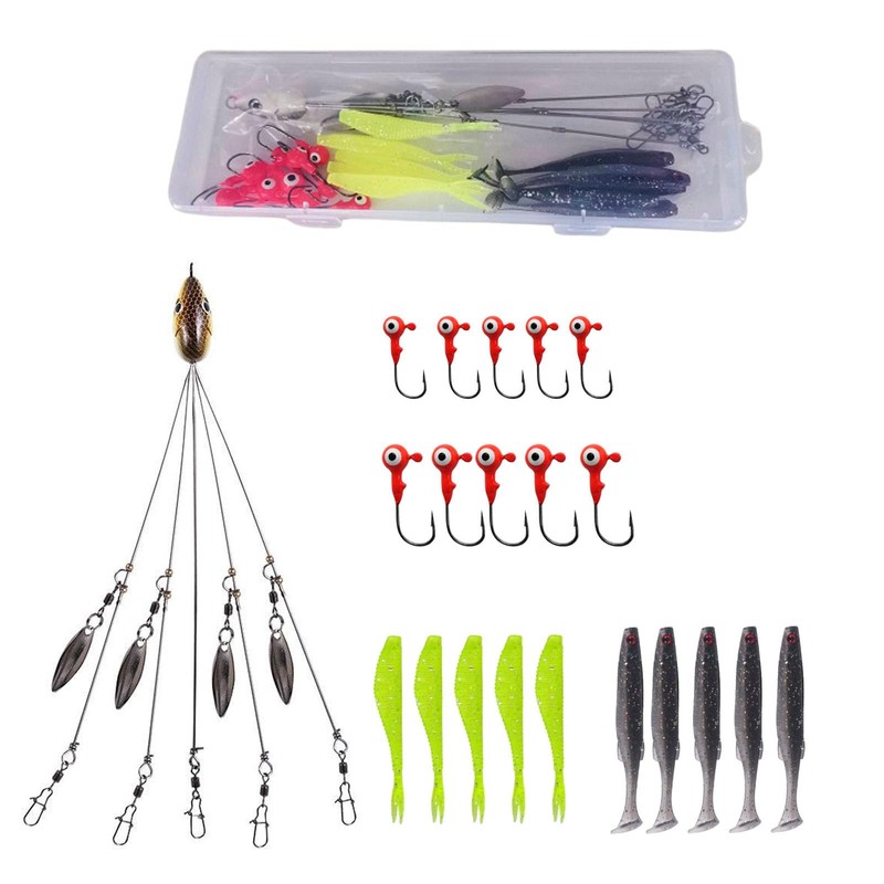 Owemtao Alabama Rig Kit 5 Arms Alabama Umbrella Rig Bass