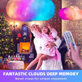 FLAGTOP LED Cloud Light for Bedroom, Floating Cloud Light for Room with Remote and App Control, RGB Cool Cloud Lamp for Kids Room Décor, Ceiling, Class Room