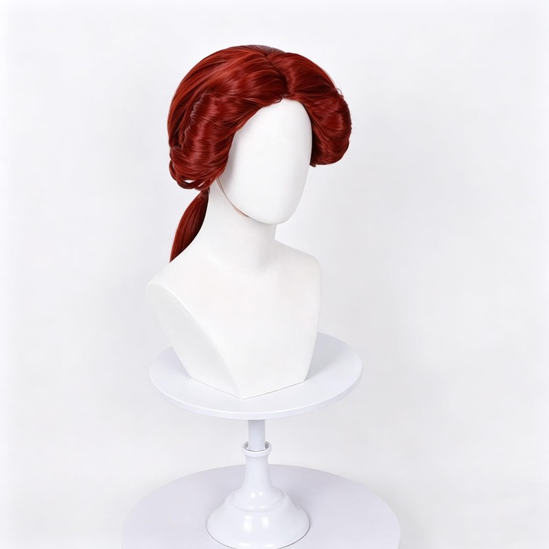 Anime Red long Braids Cosplay Wig Halloween Women Costume Party
