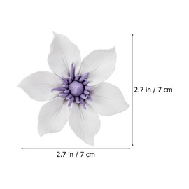 BESTOYARD 3D Floral Wall Decoration Artificial Plants for Wall Hanging Outdoors Moss Wall Art Bedroom Vintage Decor Clematis Wall Ornament White Ceramics Porcelain Flower