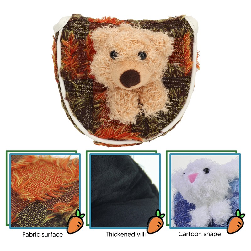 Golf Club Head Cover Half Round Adorable Bear Decor Magnetic